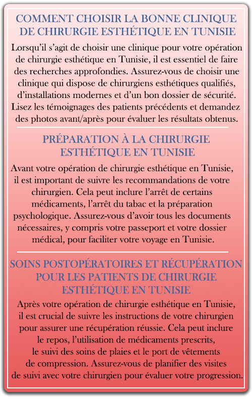 Opération chirurgie esthétique Tunisie